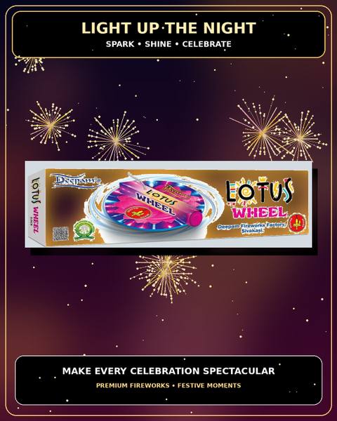 Lotus Wheel (Fire Fly) — Ground Chakkars from True Value Crackers, Sivakasi