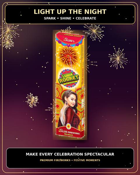 Lunik Rocket — Rockets from True Value Crackers, Sivakasi