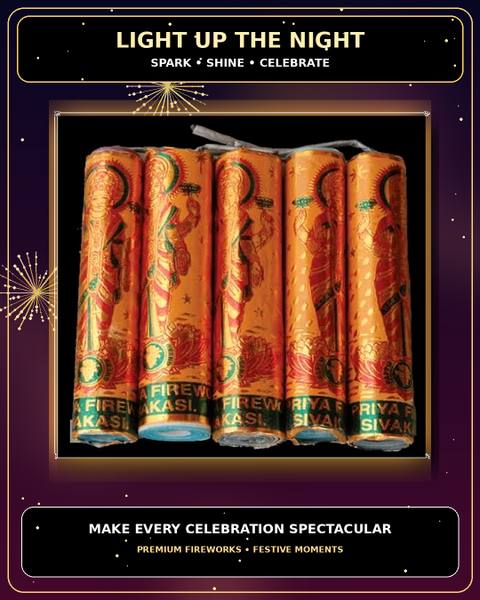 4" Gold Lakshmi — Bombs & Crackers from True Value Crackers, Sivakasi