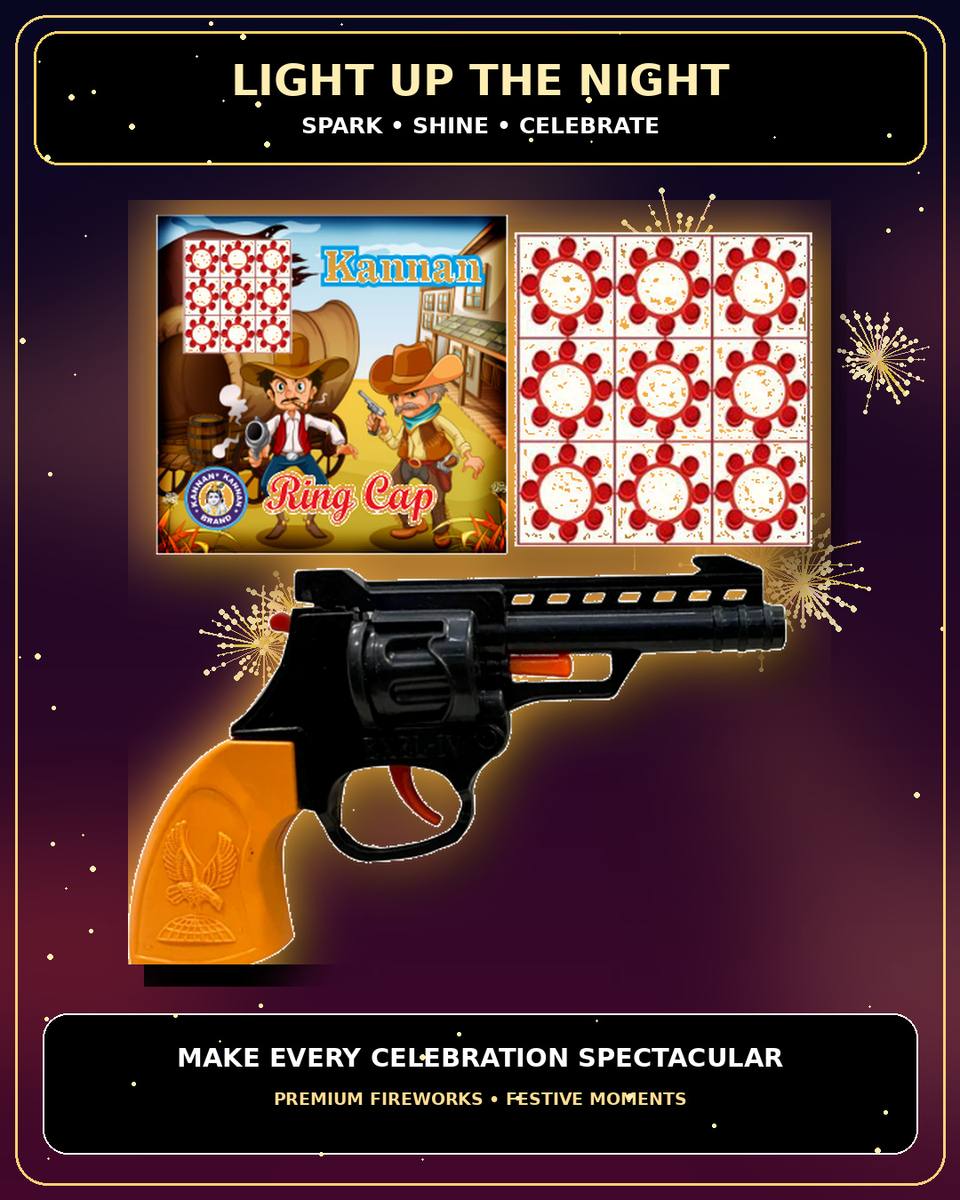 DELUXE REVOLVER GUN + RING CAP 10 PKT — Kids Special by True Value Crackers