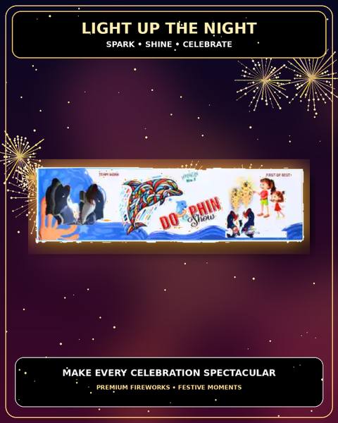 Dolphin Show — Fountains from True Value Crackers, Sivakasi