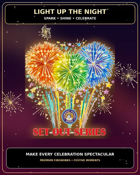 30 SHOT MEGA DISPLAY SETOUT — Fancy Novelties from True Value Crackers, Sivakasi