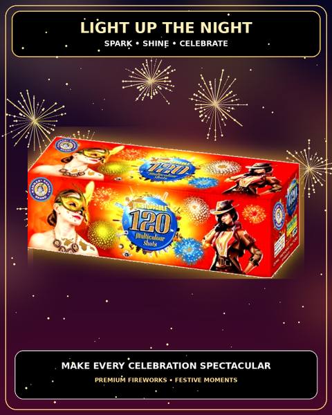 120 Shot Multi Colour — Shots from True Value Crackers, Sivakasi