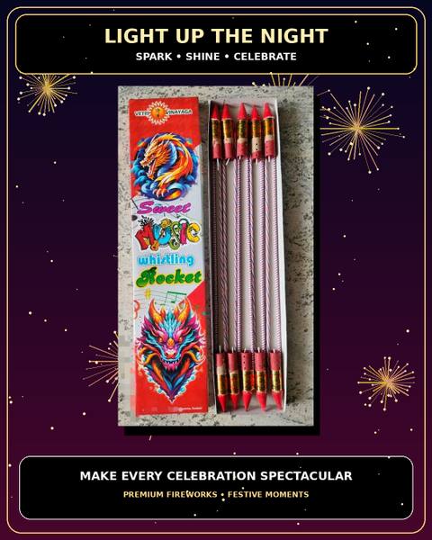 Whistling Rocket — Rockets from True Value Crackers, Sivakasi