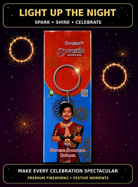 Round Shape Sparklers — Fancy Sparklers from True Value Crackers, Sivakasi