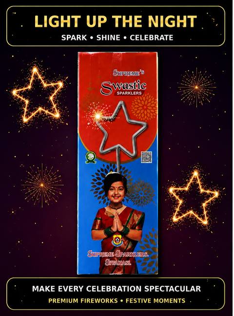 Star Shape Sparklers — Fancy Sparklers from True Value Crackers, Sivakasi