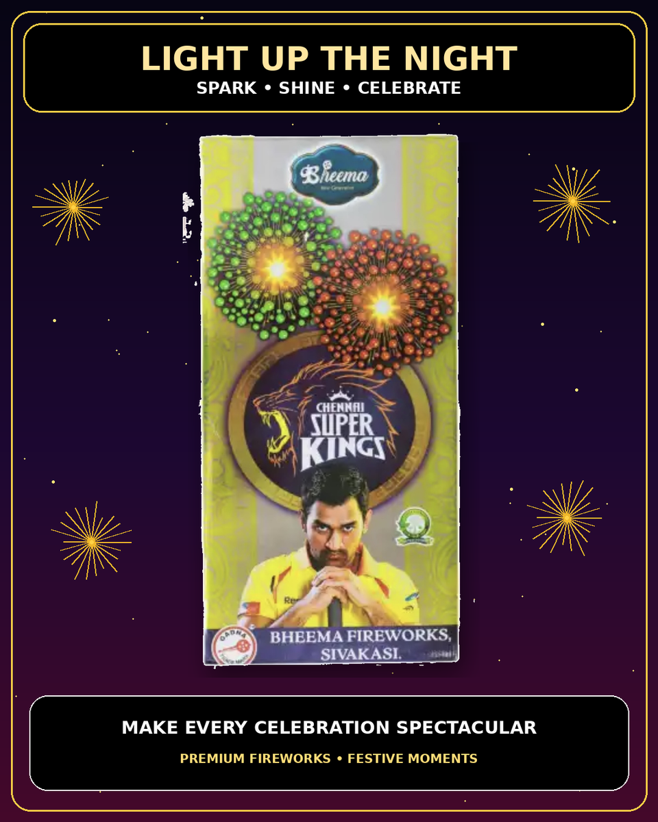 IPL series - 4 INCH FANCY - Chennai Super Kings — Fancy Novelties by True Value Crackers