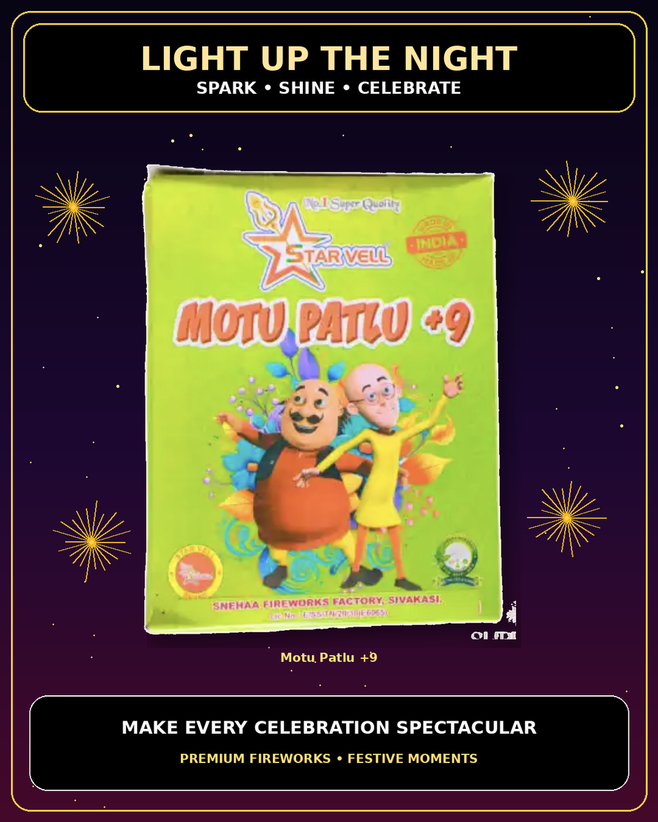 Motu Patlu (Siren + Crackling Chakkar Combo) — Kids Special by True Value Crackers