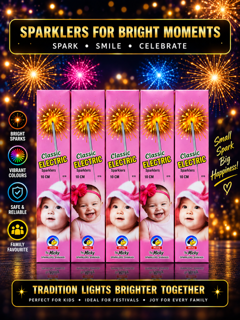 10 cm Crackling Sparklers -5 Box — Sparklers from True Value Crackers, Sivakasi